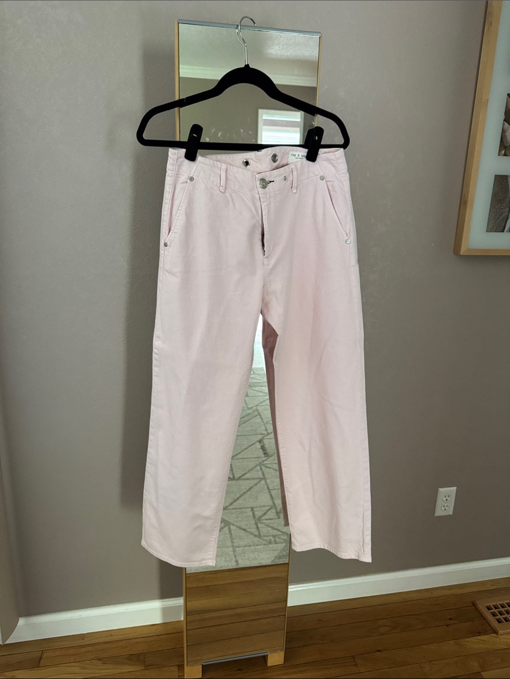 rag & bone Pale Pink Straight Leg Jeans